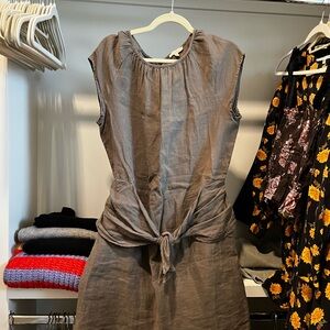 Joie Taupe / Green Sleeveless Midi Dress